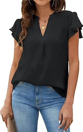 Blooming Jelly Womens Short Sleeve Blouse Business Casual Dressy