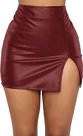 Women's Sexy Shiny Metallic Liquid Wet Look High Waist Shorts Hot Pants  Dance Yoga Booty Shorts Clubwear Rose Red X-Large