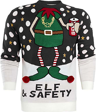 Mens Christmas Jumper Xmas Knitted Santa Crackin Novelty 3D Sweater New S M L XL 