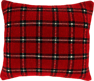 18 SARO LIFESTYLE Lumberjack Collection Red Plaid Christmas Down Filled Throw Pillow 