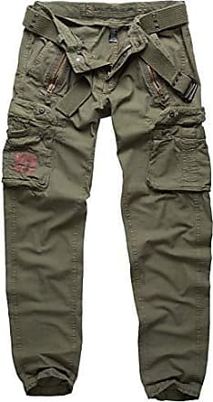 Olmecs Hommes Pantalons Elastique Coton Taille Plus Cargo Droite avec Poches Printemps/Automne 