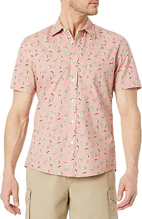 Men's slim fit shirt with pink flamingo print