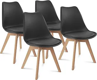 IDMARKET Lot de 4 chaises MAELYS noires pied métal pour salle à manger -  Cdiscount Maison