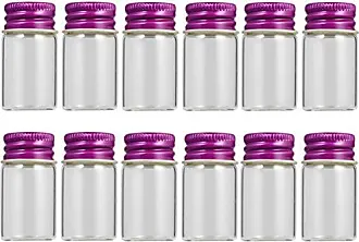 10Pcs Glass Bottles Clear Small Vials Empty Mini Jars With Aluminium Caps  Makeup Sample Bottle Wedding Favors Decorations DIY Jewelry Accessories  Liquid Holder Storage Case,Clear Glass Bottle, Multi- Purpose Tiny Glass Jar