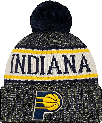 New Era NBA Sideline Sport Knit Winter Pom Knit Hat Beanie One Size Fits  All (Golden State Warriors)