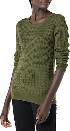 Essentials Women's Lightweight Long-Sleeve Cable Crewneck Sweater  (Available in Plus Size)