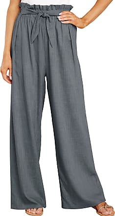 Grey State Cotton Heathered Wide-leg Pants in Grey Womens Clothing Trousers Slacks and Chinos Wide-leg and palazzo trousers 