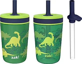 Zak! Designs Zak Designs Shells Kelso Tumbler Set, Leak-Proof Screw-On Lid  With Straw, Bundle For Kids Includes Plastic And Stainless Steel C