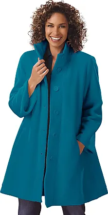 Woman Within Women's Plus Size Fleece Swing Funnel-Neck Coat