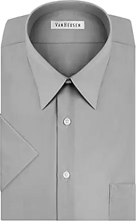 Van Heusen Men's Short Sleeve Oxford Dress Shirt, Greystone, X-Large 