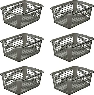 YBM Home Large Plastic Storage Basket for Organizing Kitchen Pantry, Countertop, Bathroom, Kids Room, Office Drawer, Junk Drawers, and Shelves, Blue