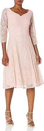 S.L. Fashions Womens Fit and Flare Dress, New Faded Rose, 14
