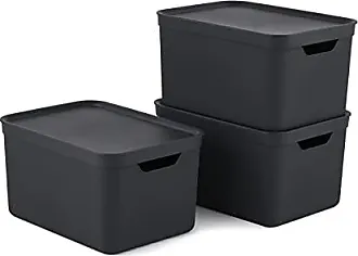 Rotho Eco Compact Storage Box, 4.5 Liter (27 x 18,5 x 15 cm),  Blue/Anthracite