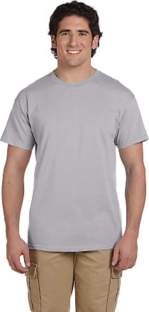 Fruit of The Loom Mens 5 oz. 100% Heavy Cotton HD T-Shirt(3931)-BLACK/CYBER Pink
