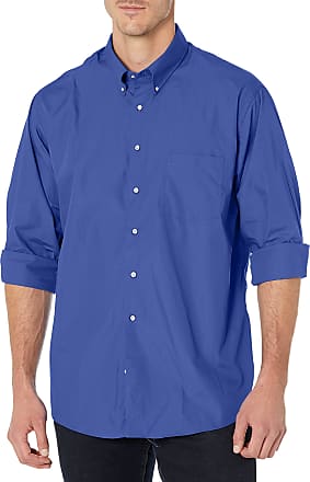 Van Heusen Mens Dress Shirts Regular Fit Silky Poplin Solid, Royal Blue, 4X-Large