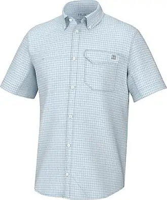 HUK Men's Standard Tide Point Pattern Short Sleeve Shirt, Fishing Button  Down, Mini Check-Island Paradise, XX-Large 