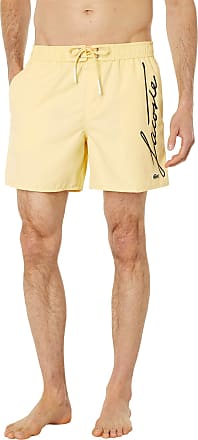 Size M Yellow Logo New Lacoste Mens Premium Surf Swim Trunks Board Shorts 