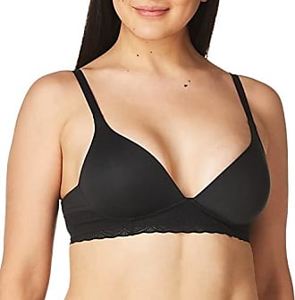 Warner's Womens Blissful Benefits Ultrasoft with Lace Wirefree Contour Bra, Black, 36C