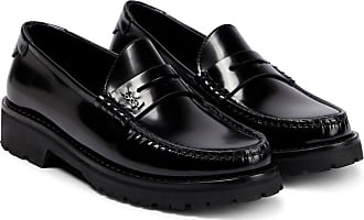 Saint Laurent Leer Loafers Met Gespen in het Zwart voor heren Heren Schoenen voor voor Instappers voor Loafers 