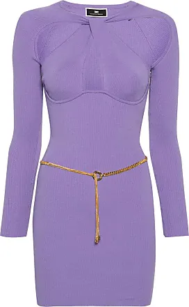 Elisabetta Franchi scarf-embellished mini dress - Purple
