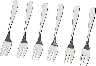 Set of 6 AlessiDry 6-3/4-Inch Dessert Fork with Satin Handle 