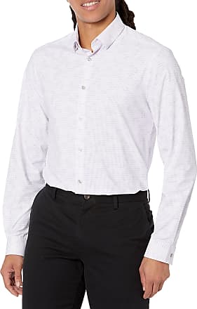 Calvin Klein Mens Dress Shirt Slim Fit Everyday Active 4-Way Stretch Print, Iris, X-Large