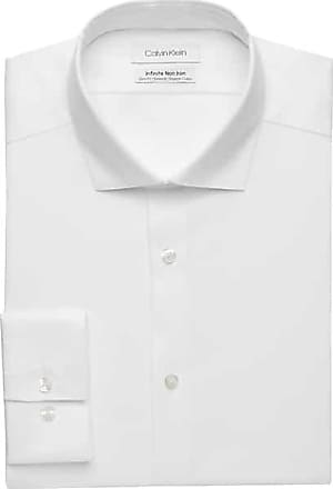Calvin Klein Mens Infinite Non-Iron Slim Fit Stretch Collar Dress Shirt White - Size: 16 1/2 38/39