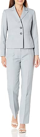 Le Suit Womens Plus Size 1 Button Peak Lapel Chevron Stripe Pant Suit 