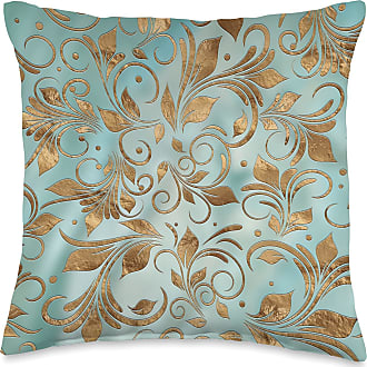 16x16 Multicolor Creativemotions Luxury Oriental Vintage Damask Ornament on Black Throw Pillow