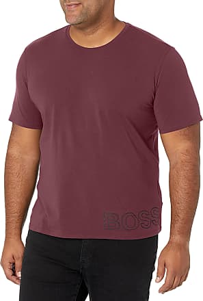 Boss Men's Slim-Fit Short-sleeved T-Shirt in Mercerized Cotton - Dark Red - Size Medium
