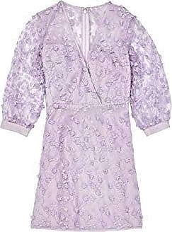 Bcbgmaxazria Womens Short Floral Embroidered Tulle Eve Dress, Lavender, 8