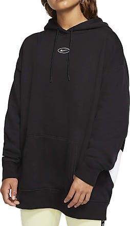 nike black mini swoosh oversized hoodie