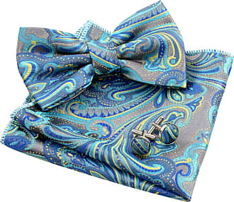Luxury Persian Dark Teal Pattern Woven Bow Tie 