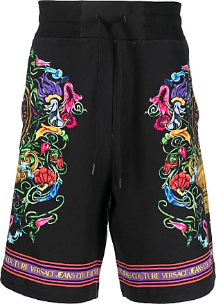 Versace Jeans Couture Blue & Gold Garland Sun Print Swim Shorts for Men