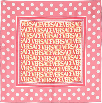 Versace Greek Key monogram-print Scarf - Pink