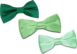 Emerald Green Mens Bow Tie Satin Plain Solid Wedding Pre-Tied Bowtie by DQT 