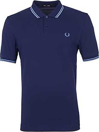 Fred Perry Baumwolle polohemd mit zwei kleinen zierstreifen und logo in marine/weiß/rot in Blau für Herren Herren Bekleidung T-Shirts Poloshirts 