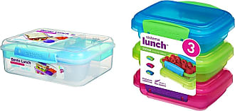 Sistema Lunch Containers Bento Box with Condiment and Sandwich Containers,  2 Water Bottles, Dishwasher Safe, Blue/Green: Home & Kitchen 