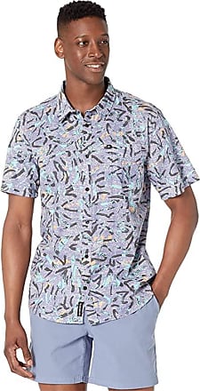 NWT Quiksilver Short Sleeve Black Hawaiian Print Button Front Shirt    L    L601 