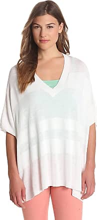 Jones New York Womens V-Neck Poncho Sweater, White,Large/X-Large