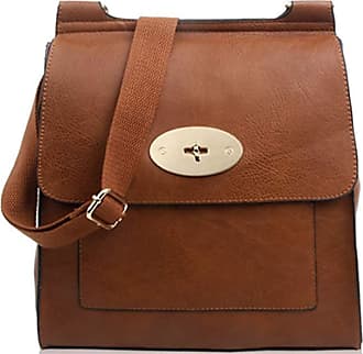 Womens Faux Leather Twist Lock Cross Body Messenger Bag Turnlock Shoulder Bag 