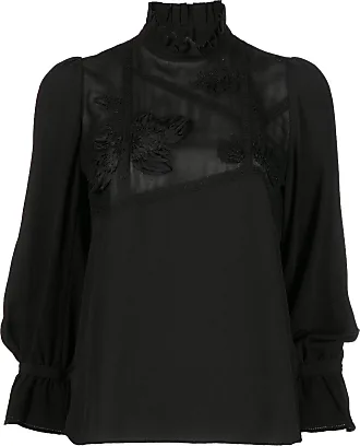 SHIATZY CHEN lace satin blossom shirt - Black