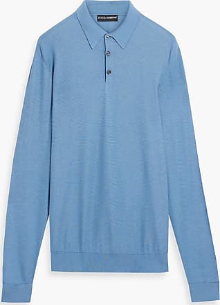 Dolce & Gabbana Men's Silk Jacquard Polo Shirt - Blue - Polo Shirts