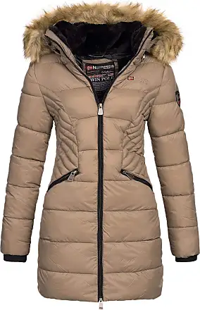 GEOGRAPHICAL NORWAY Bugsy Lady Long Womens L Size 3 Parka Jacket Hooded  Coat Red