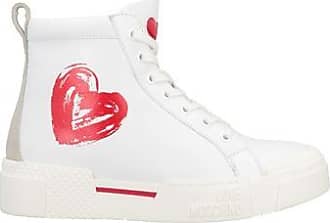Moschino Love Moschino Women's Fashion Embroidered Natural Canvas High Top Sneakers Shoes 