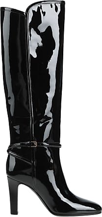 Damen Schuhe Stiefel Overknee Stiefel Saint Laurent Leder Jane Overknees Aus Strukturiertem Leder in Schwarz 