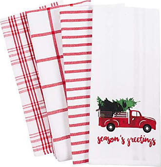 KAF Home Pantry Kitchen Holiday Dish Towel Set of 4, 100-Percent Cotton, 18  x 28-inch (Joy Love Peace Believe Merry Christmas Tree)