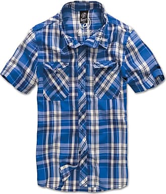 BranditBrandit Checkshirt Uomo Camicia in Flanella Nero/Blu Regular 