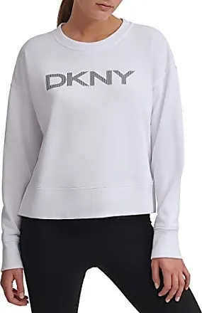 DKNY Women's Sport Flip Logo Tape Quarter Zip Jacket, Black/Zest, X-Small  at  Women's Clothing store