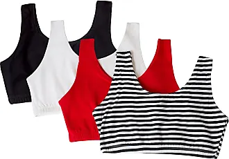 Fruit of the Loom Women's Built-Up Sports Bra, Black/White/Heather Grey, 38  (Pack of 6)